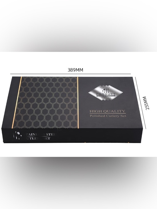 None Other - Knife Set Gift Box - Black with Gold Accents